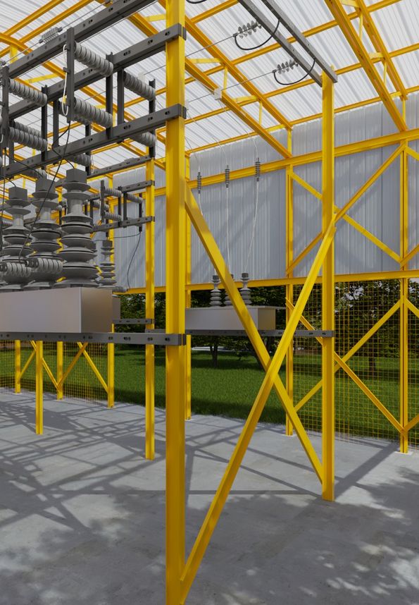 Estructuras en Fibra de Vidrio para Subestaciones